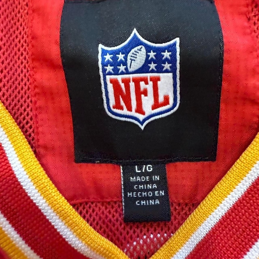 Vintage Kansas City Chiefs V-Neck Windbreaker Pullover - Red/Yellow - Size L - Picture 2 of 2